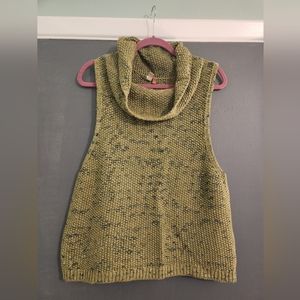 Anthropologie green cowl neck sweater sleeveless
